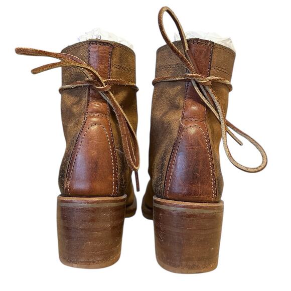 Frye Vintage Sabrina Brown Lace Up Ankle Boot Size 9.5 - Picture 6 of 11